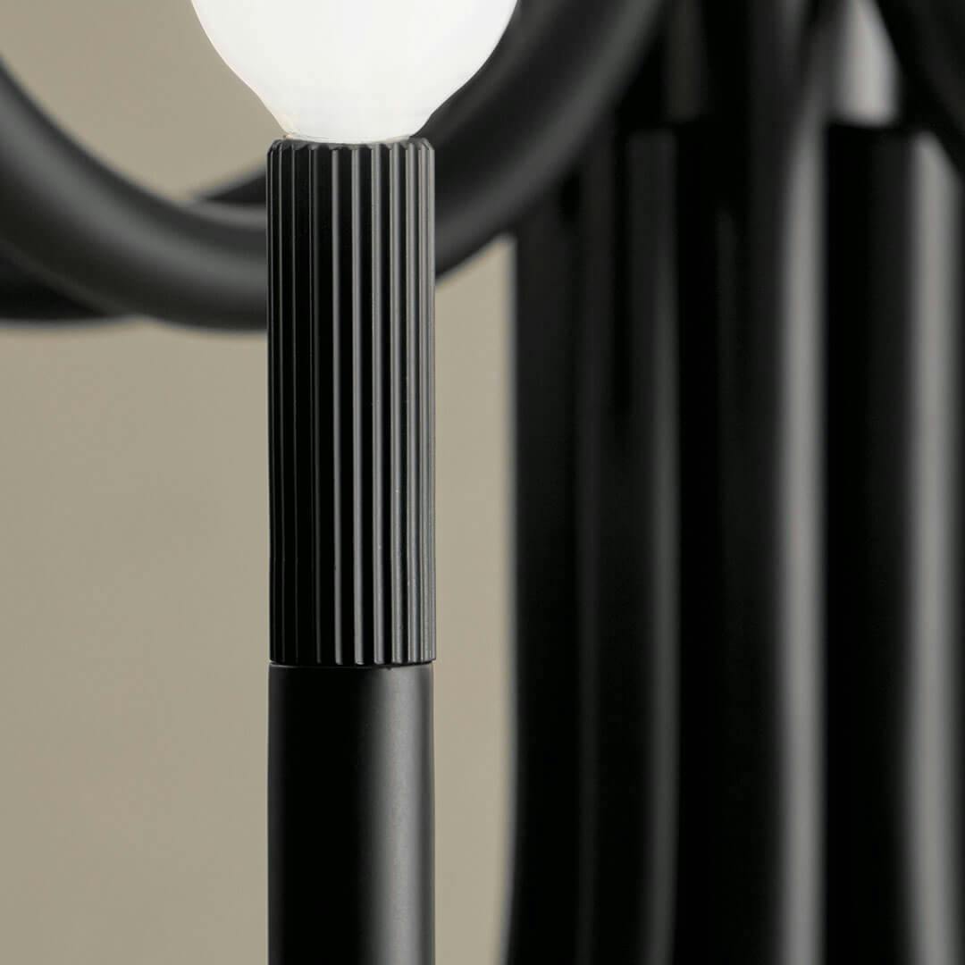 Close up of the Odensa 40 Inch 15 Light Chandelier in Black