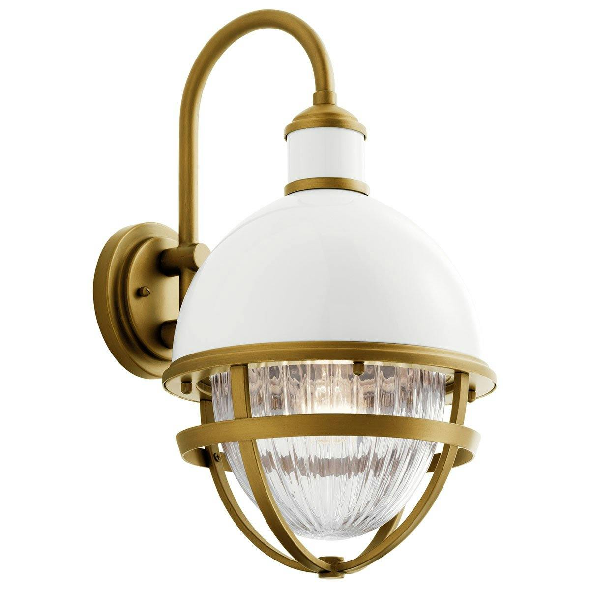 Tollis 18.50" Wall Light White and Brass on a white background