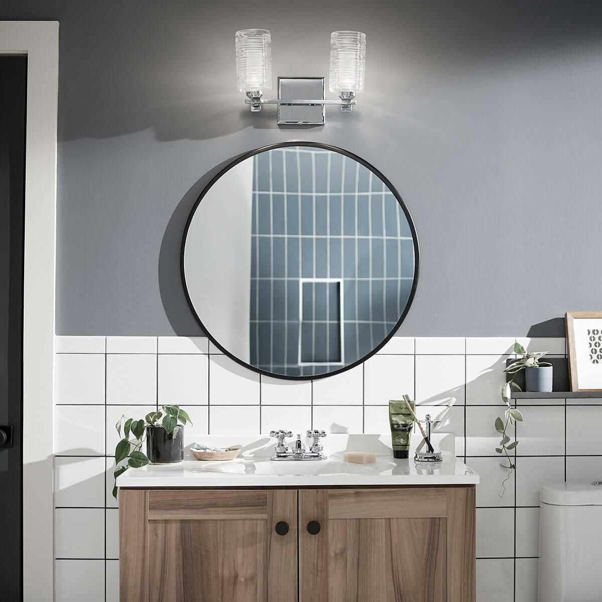Day time Bathroom image featuring Giarosa vanity light 55096CH