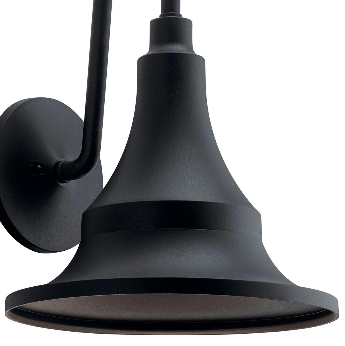 Close up view of the Hampshire 19.75" 1 Light Wall Light Black on a white background