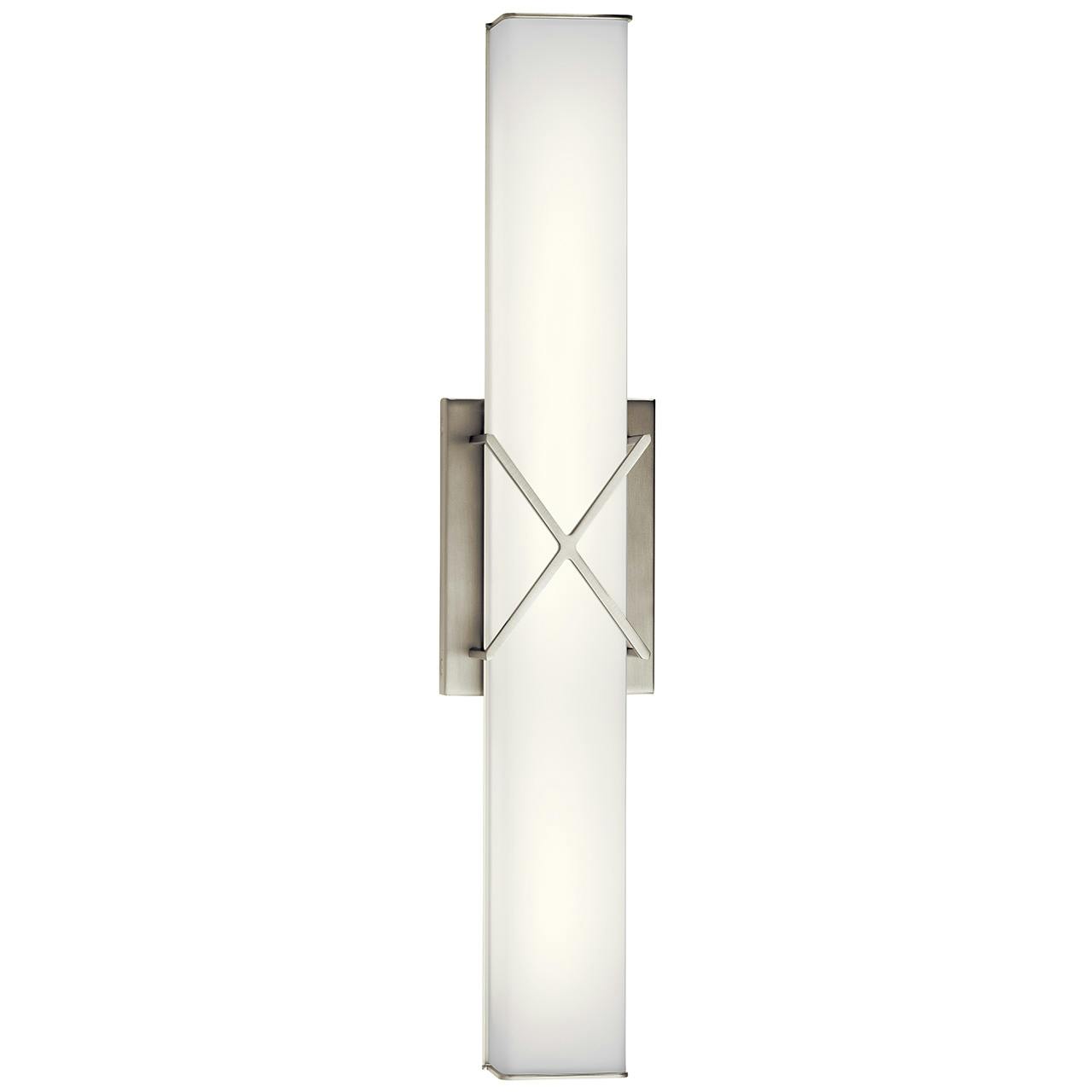 Trinsic™ 22" LED Vanity Light Nickel hung vertically on a white background