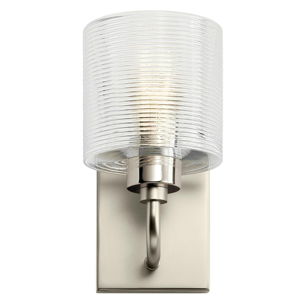Front view of the Harvan 9.25" 1 Light Sconce Nickel on a white background