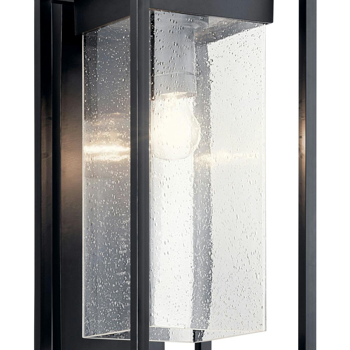 Close up view of the Mercer 18.75" 1 Light Wall Light Black on a white background