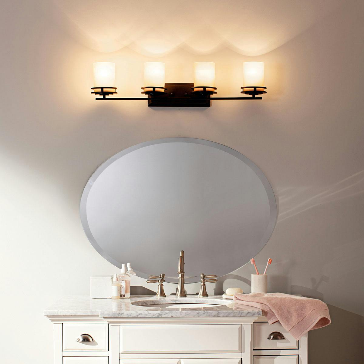 Day time Bathroom featuring Hendrik vanity light 5079OZ
