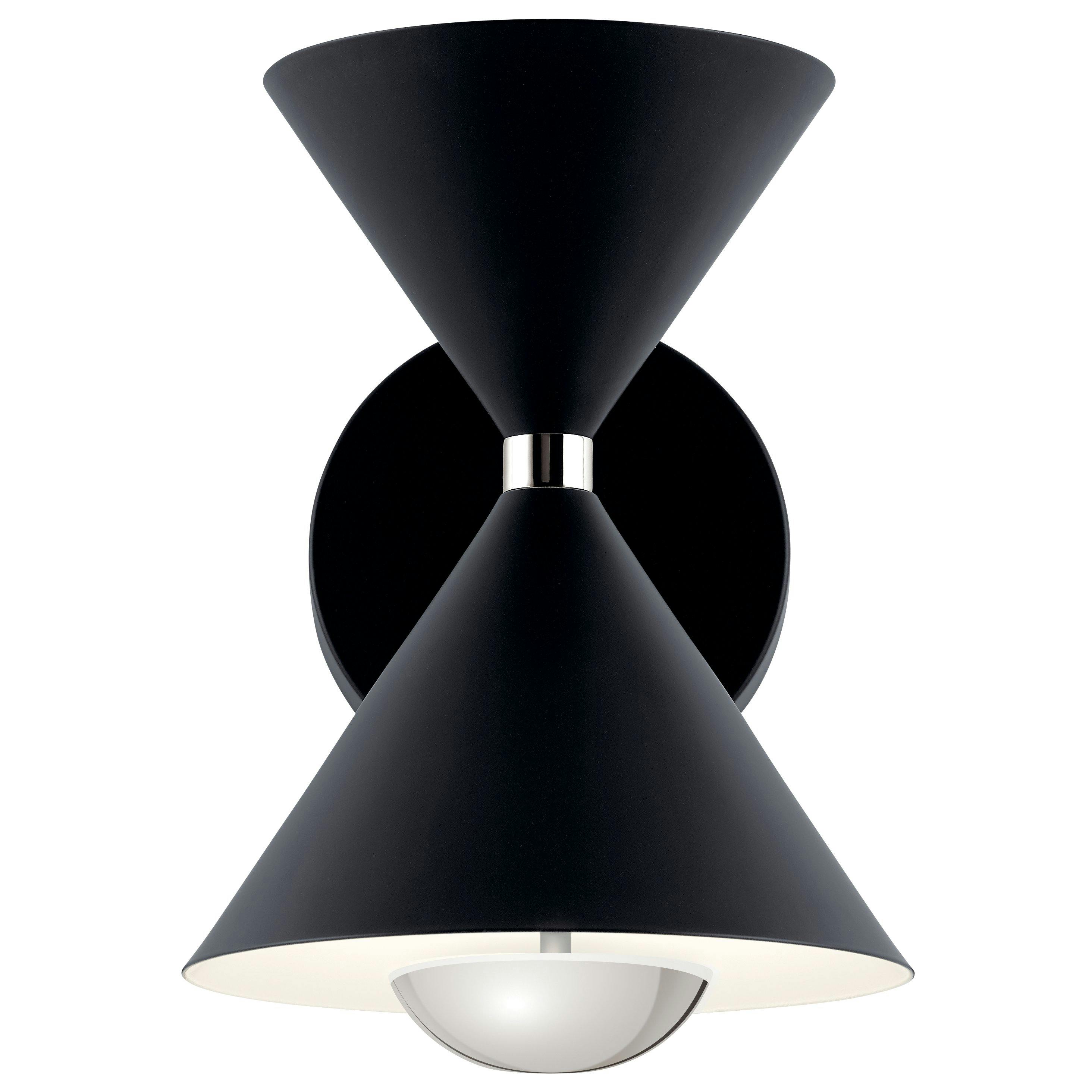 Front view of the Kordan™ Wall Sconce Matte Black on a white background