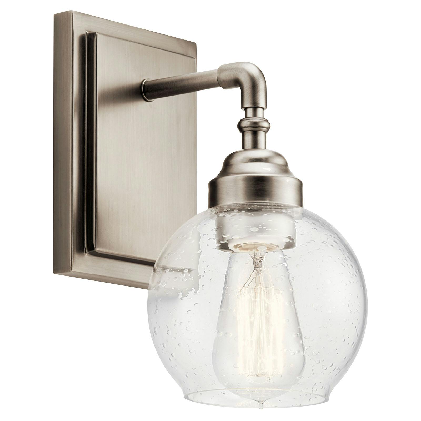 The Niles 1 Light Wall Sconce Antique Pewter facing down on a white background