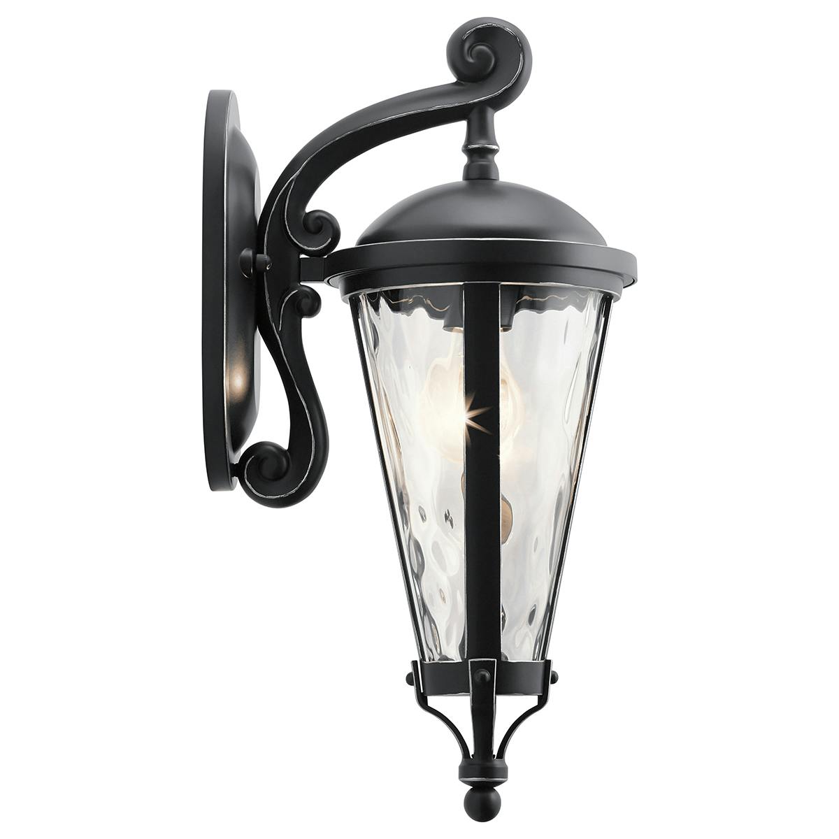 Profile view of the Cresleigh 18" 1 Light Wall Light Black on a white background