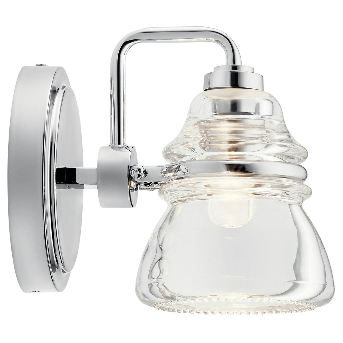 Profile view of the Talland 1 Light Wall Sconce Chrome on a white background