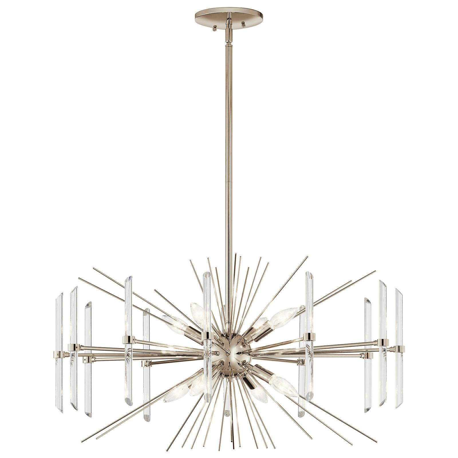 Eris Chandelier in Polished Nickel on a white background