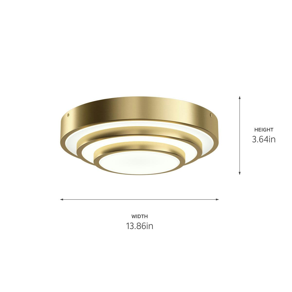 Flush Mount 84320CG on a white background with dimensions that are also detailed on this page