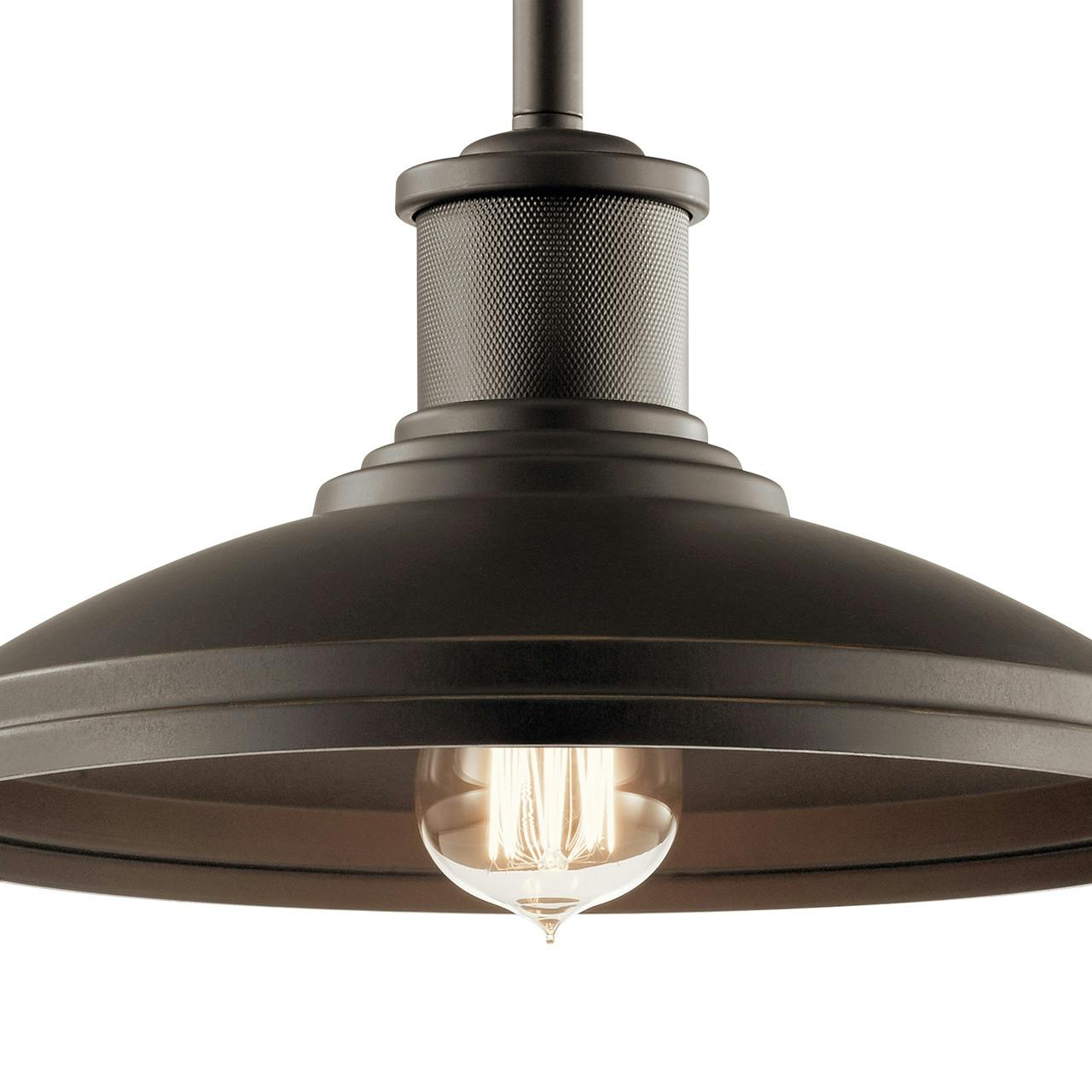 Close up view of the Allenbury™ 1 Light Pendant Olde Bronze on a white background