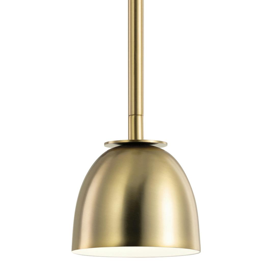 Baland LED 4" 1 Light Mini Pendant Brass on a white background
