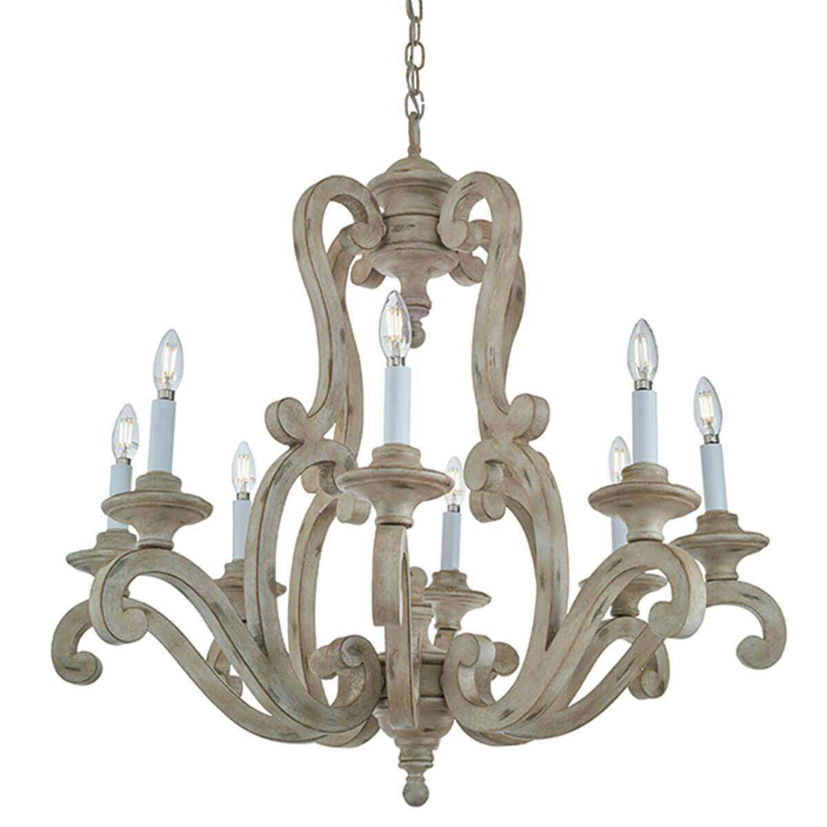 Hayman Bay™ 8 Light Chandelier White without the canopy on a white background