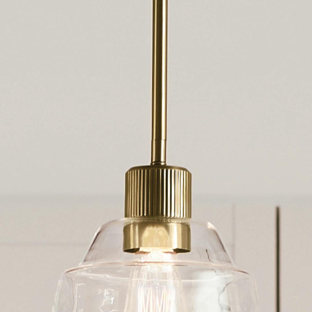 Day time kitchen with Eastmont™ 1 Light Mini Pendant Brushed Natural Brass