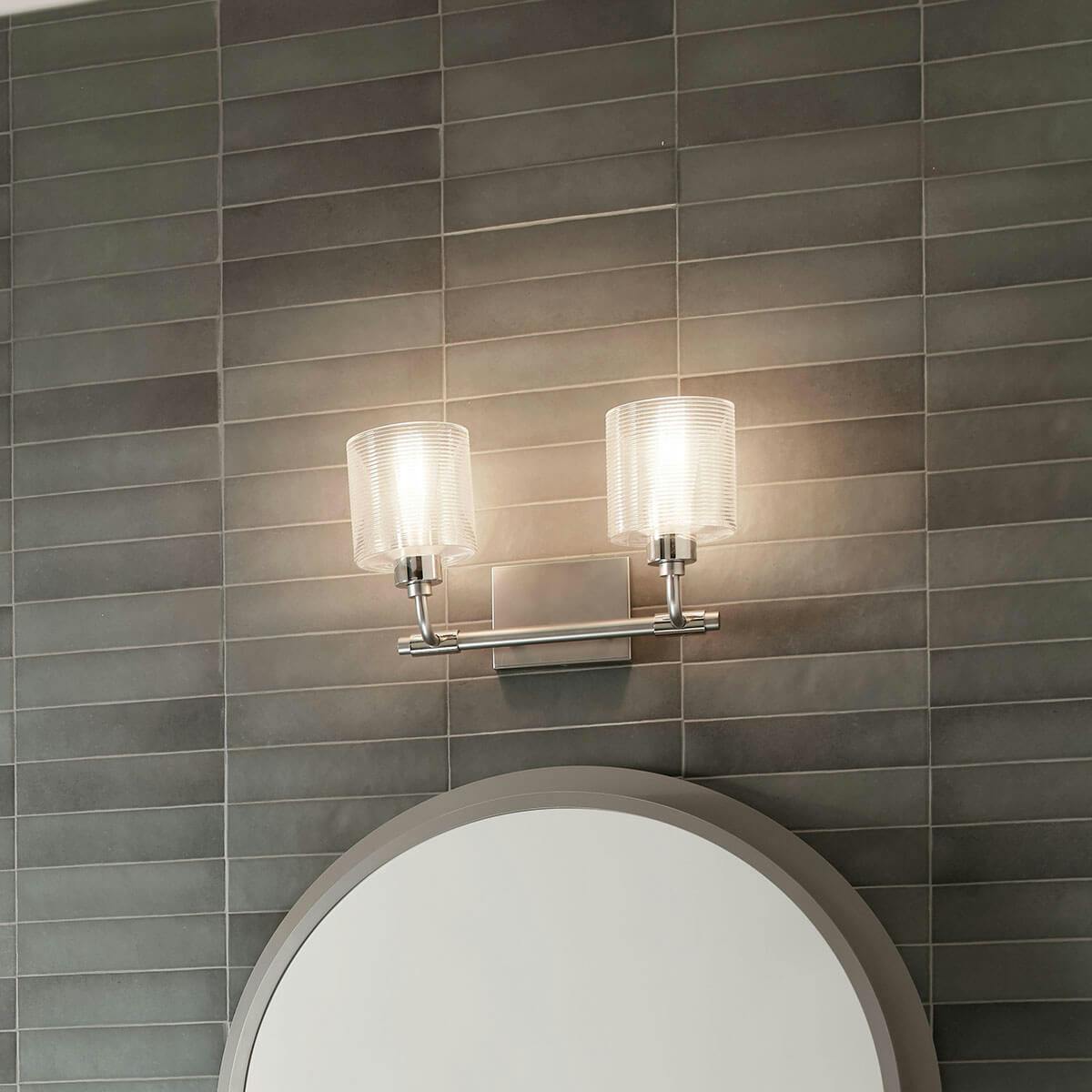 Day time Bathroom featuring Harvan vanity light 55106SN