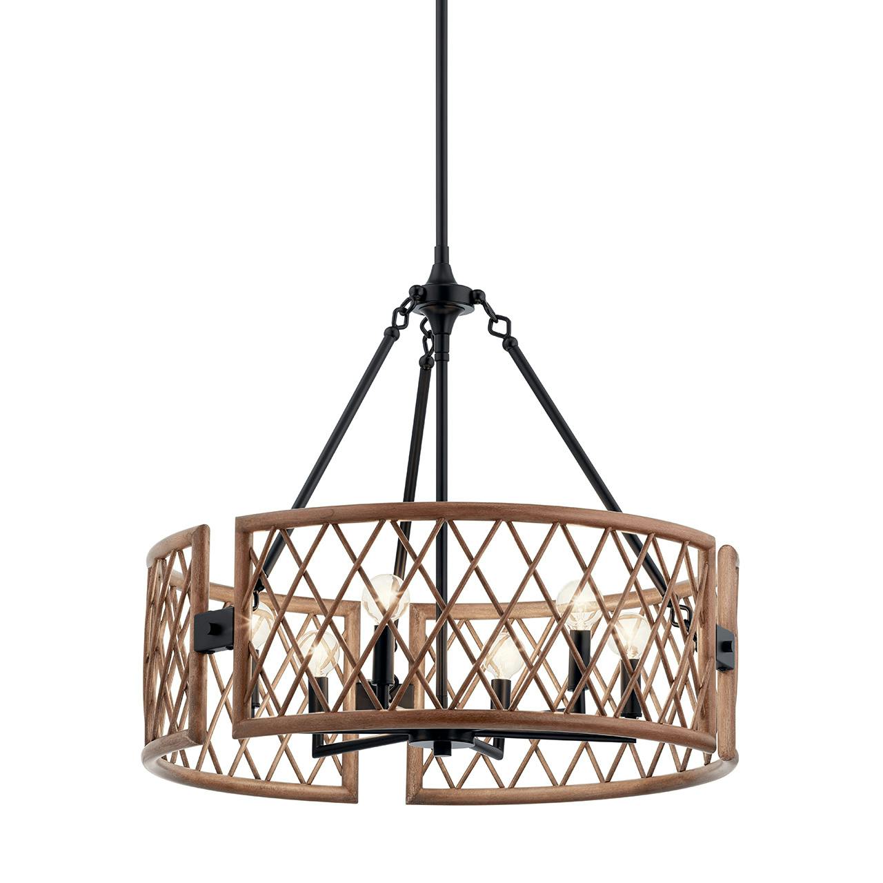 Oana™ 6 Light Chandelier in Palm without the canopy on a white background