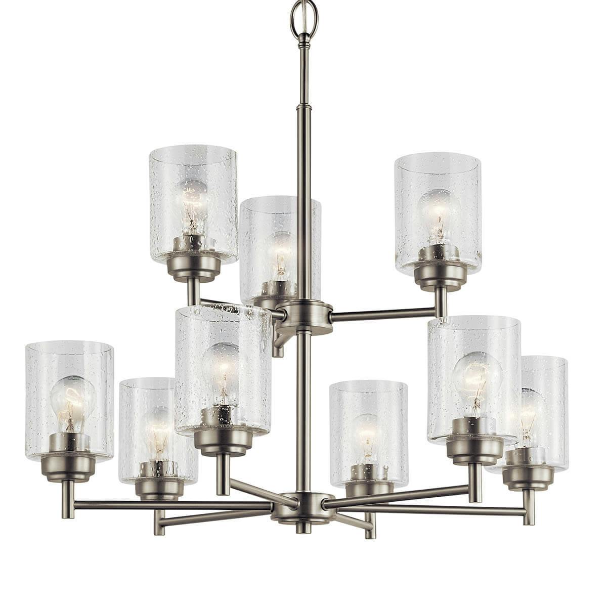 Winslow™ 9 Light Chandelier Brushed Nickel on a white background