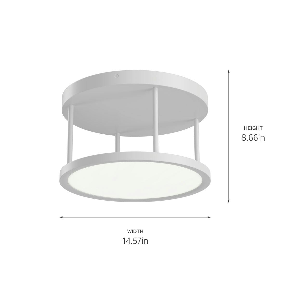 Semi Flush 84319WH on a white background with dimensions that are also detailed on this page