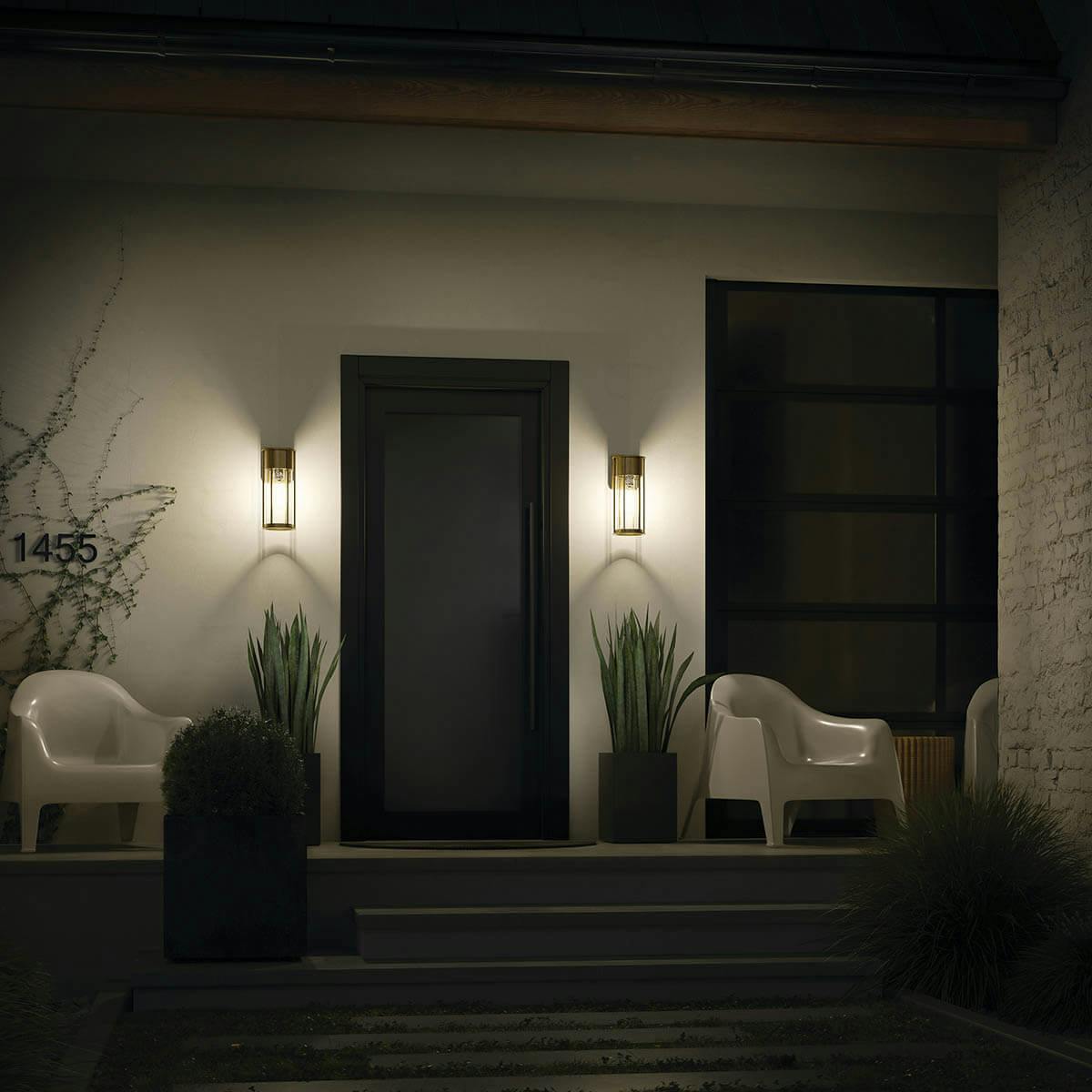 Night time front door featuring 59080NBR