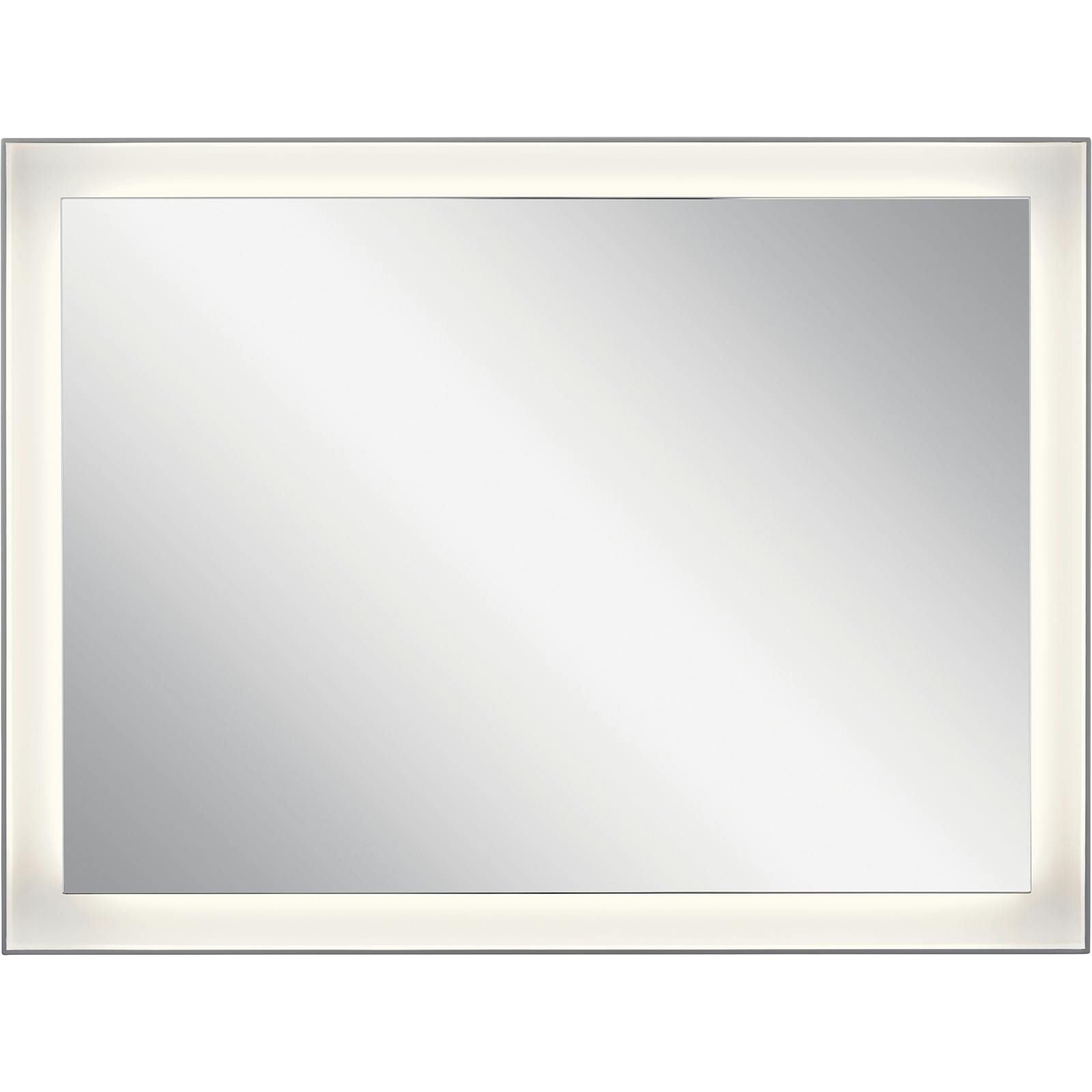 Front view of the Ryame™ 24" Lighted Mirror Silver on a white background