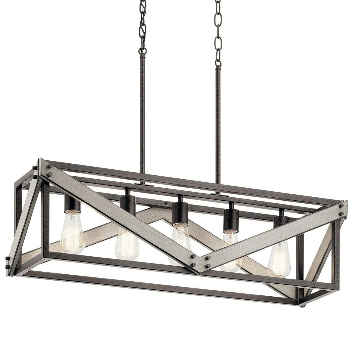 Barrington 32" Chandelier Anvil Iron  without the canopy on a white background