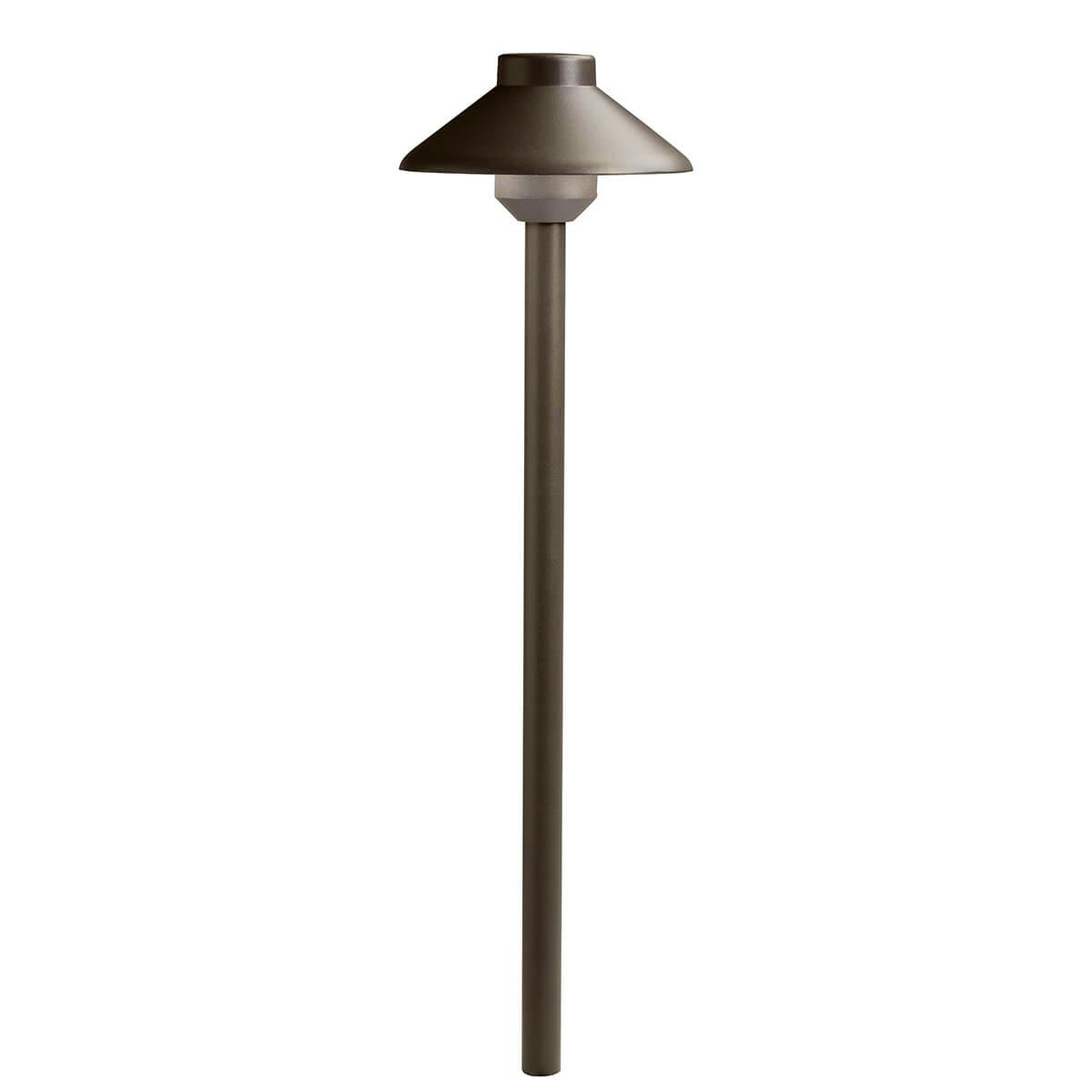Short Stepped Dome 2700K LED Path Light Textured Architectural Bronze on a white background