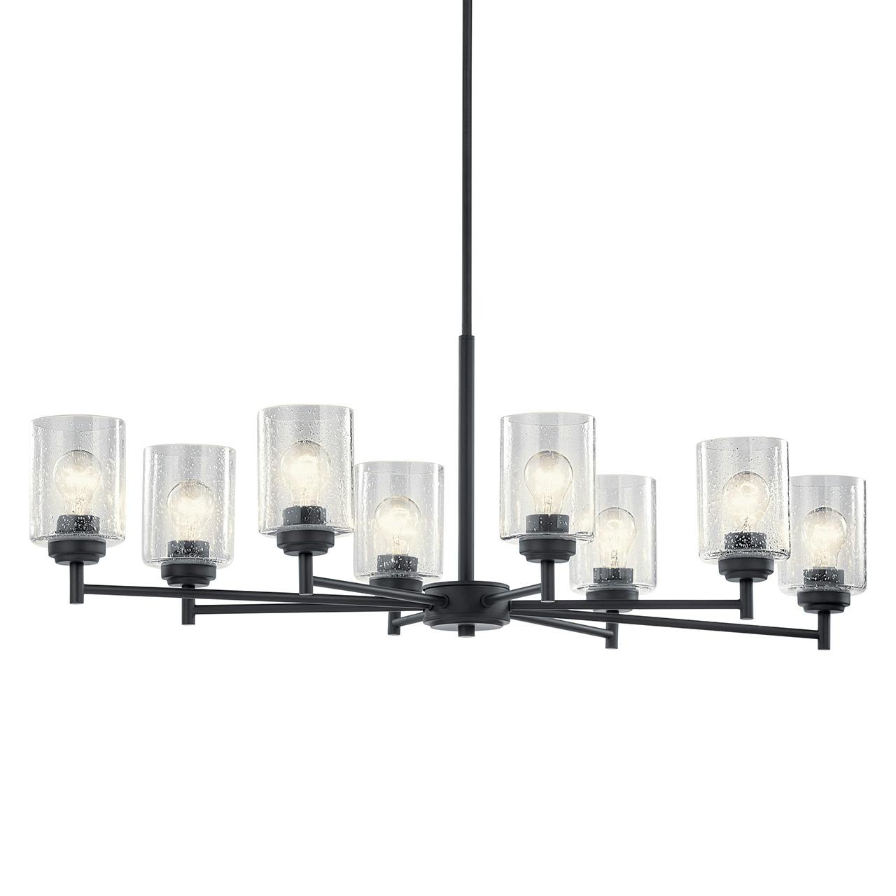 Winslow™ 8 Light Chandelier Black without the canopy on a white background