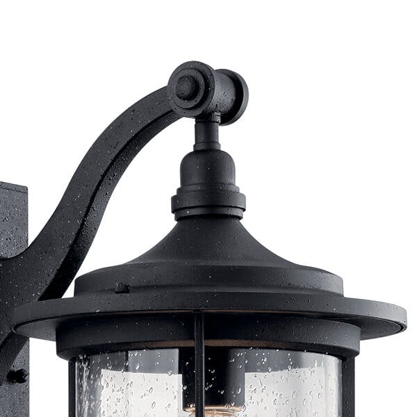 Close up view of the Royal Marine 18.25" Wall Light Black on a white background