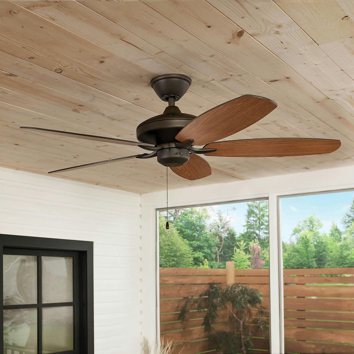 Day time Exterior with 52" Renew Patio Ceiling Fan Satin Natural Bronze