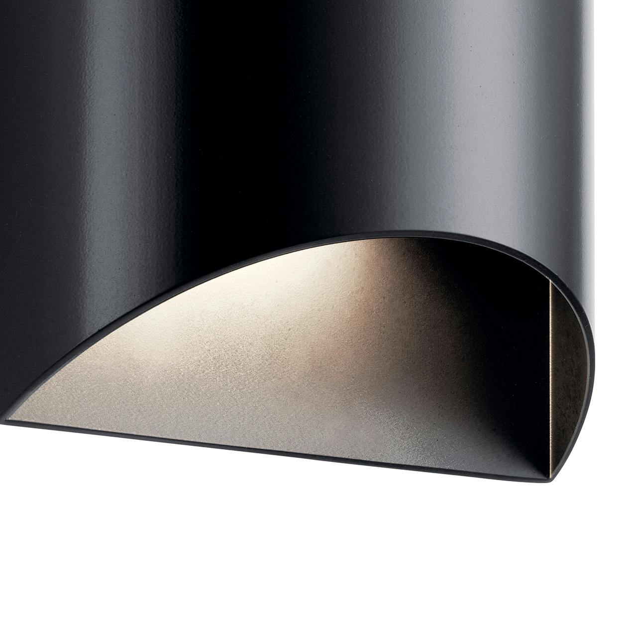 Close up view of the Wesley 1 Light LED Wall Light Black on a white background