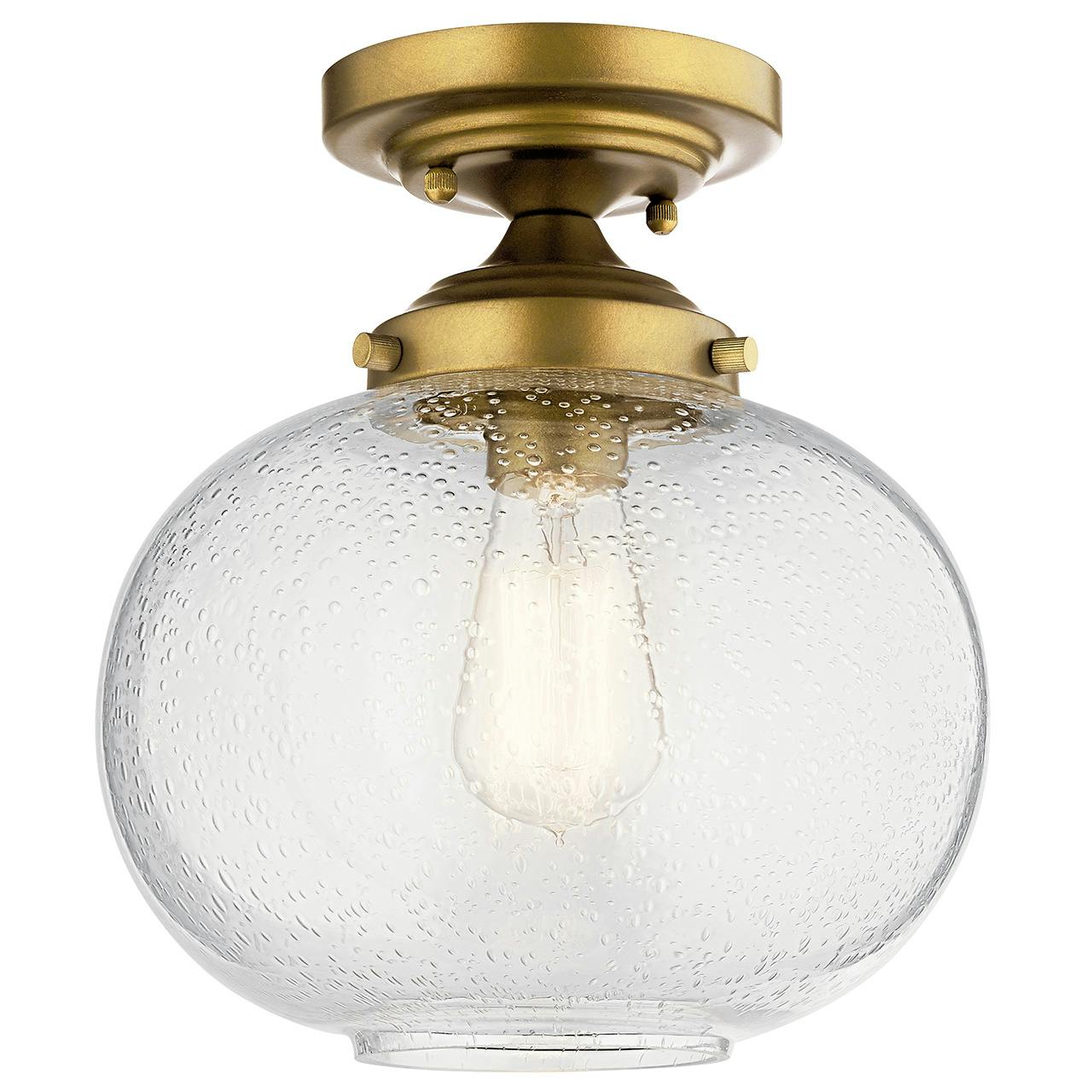Avery 1 Light Semi Flush Natural Brass on a white background