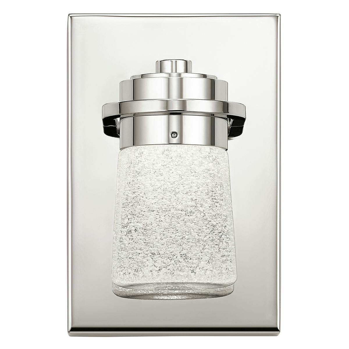 Front view of the Vada 3000K LED 1 Light Sconce Nickel on a white background