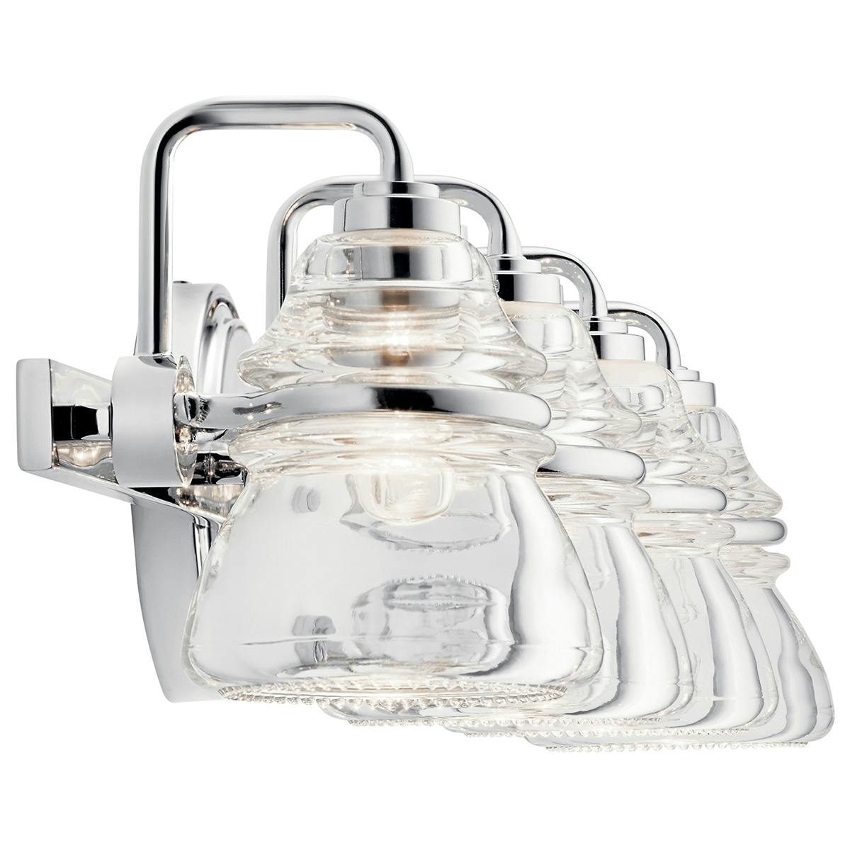 Profile view of the Talland 4 Light Vanity Light Chrome on a white background