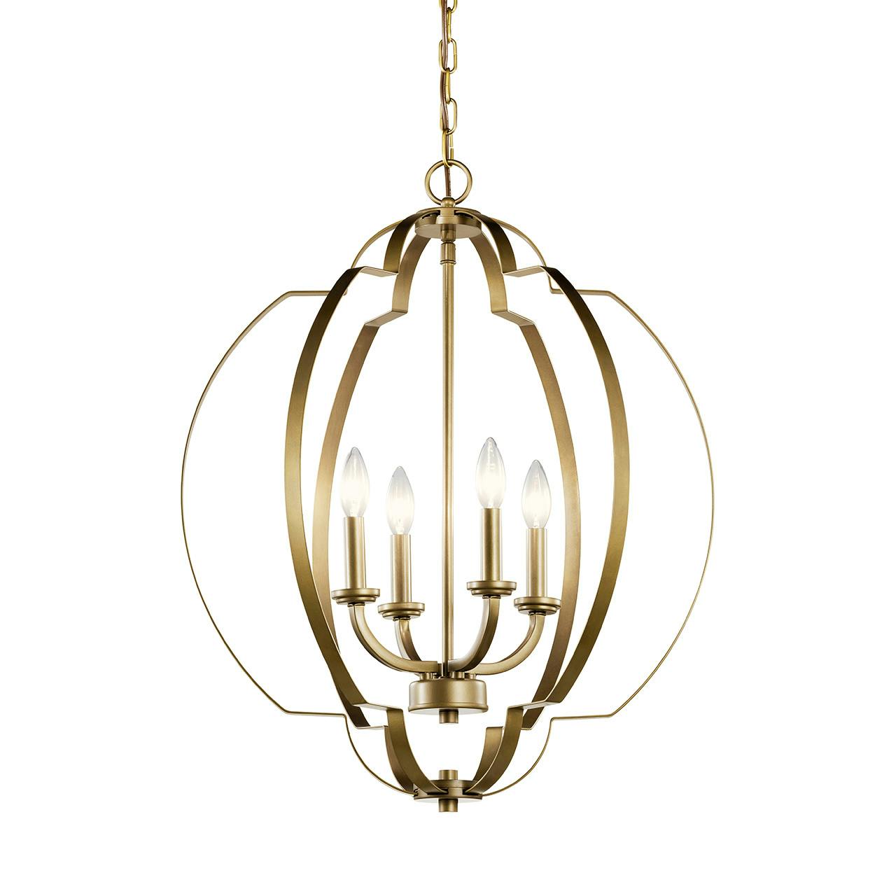 Voleta 26.25" 4 Light Foyer Pendant Brass without the canopy on a white background