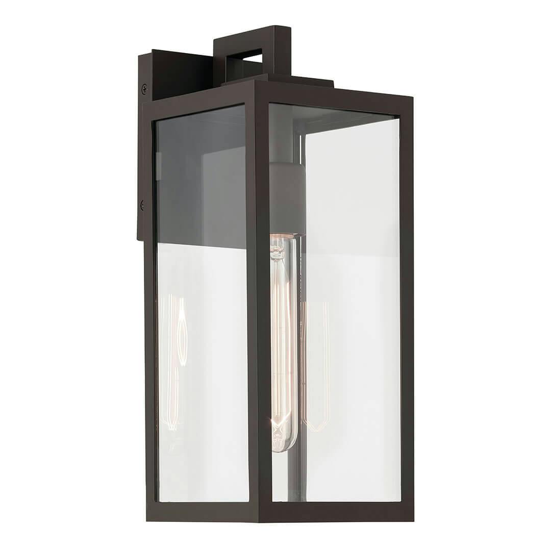 The Branner14" 1 Light Outdoor Wall Light with Clear Glass in Olde Bronze on a white background
