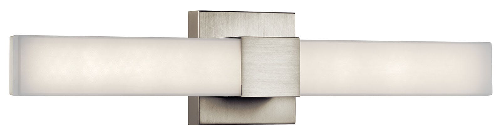 Front view of the Neltev 24" LED Wall Sconce Satin Nickel on a white background