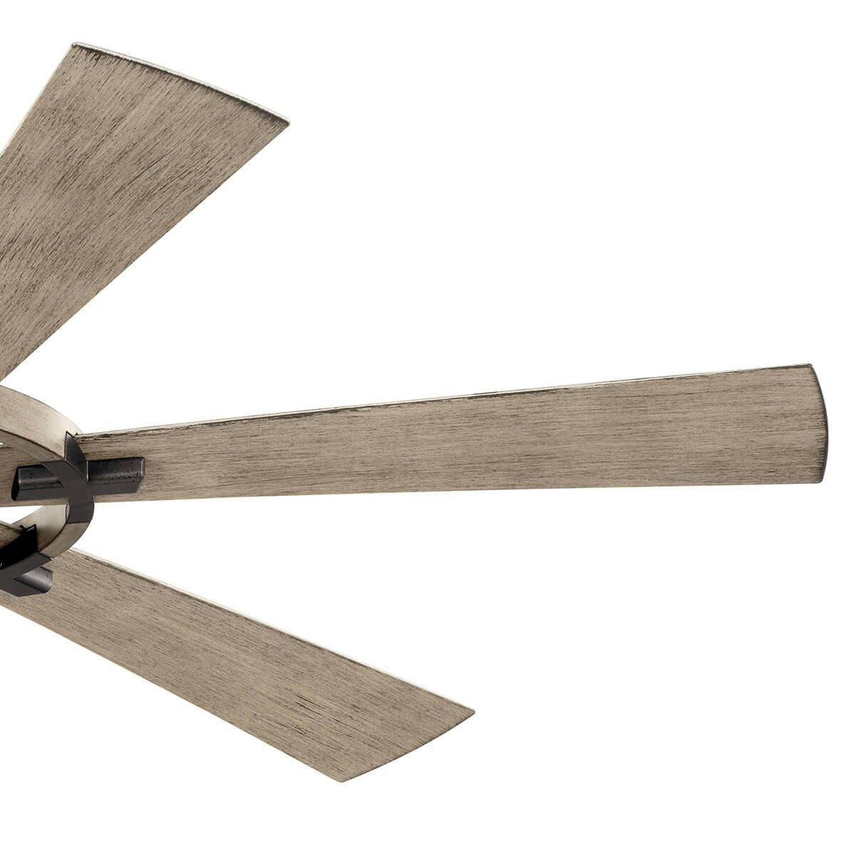 Close up view of the Gentry Lite LED 52" Ceiling Fan Anvil Iron on a white background