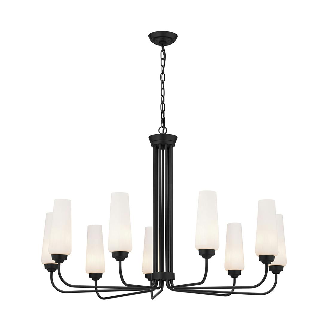 Truby 9 Light Chandelier Black on a white background