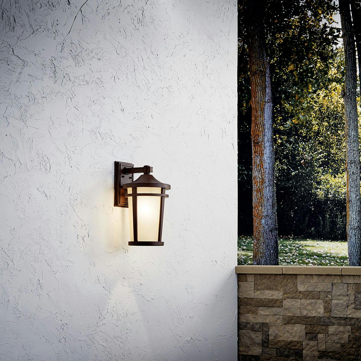 Day time Exterior image featuring Atwood outdoor wall light 49073BST
