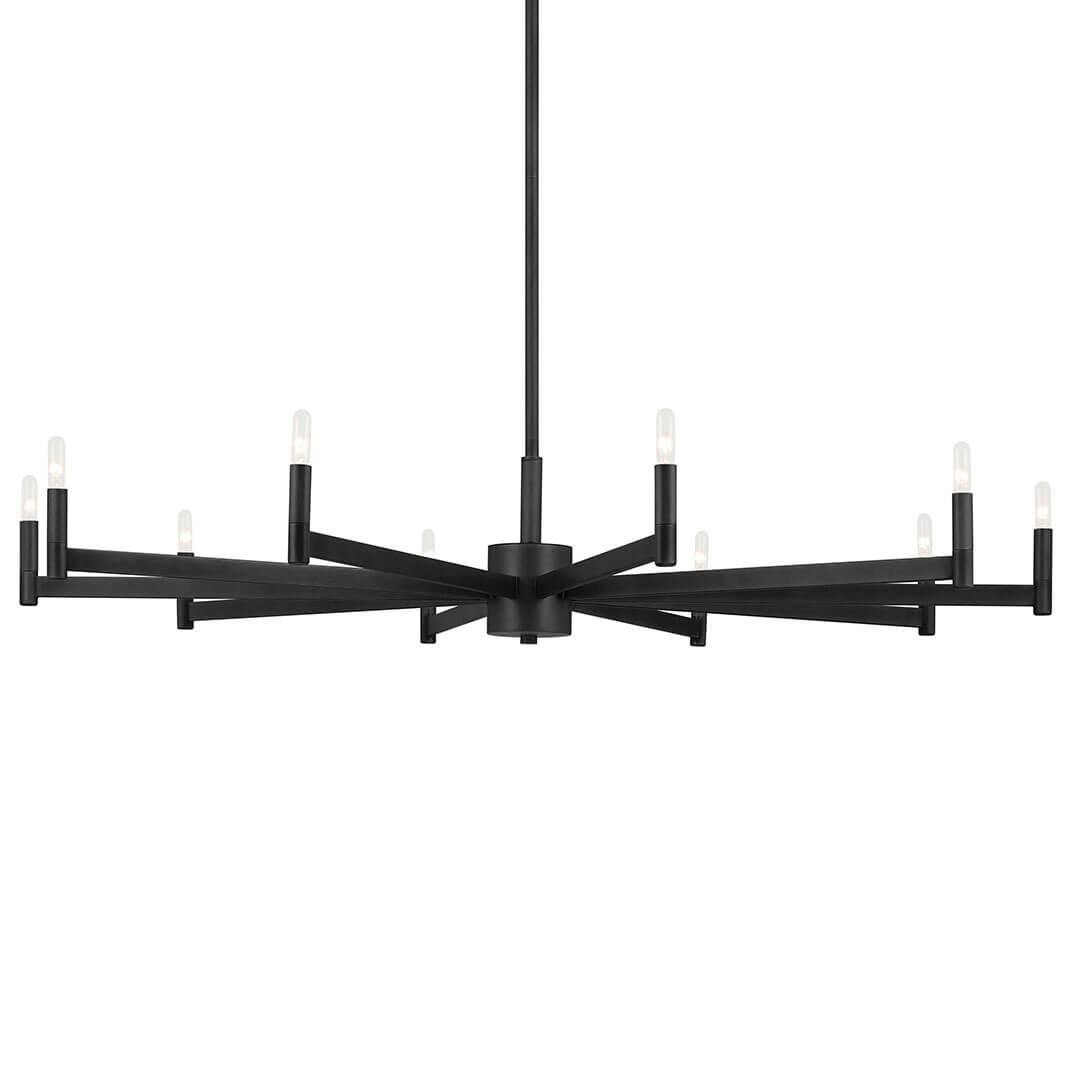 The Erzo 48" 10 Light Chandelier in Black on a white background
