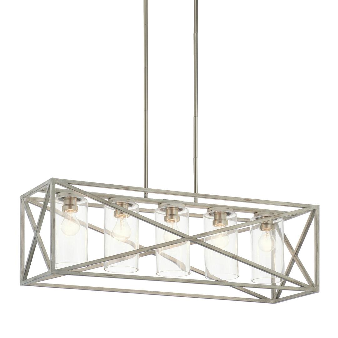Moorgate 5 Light Linear Chandelier White on a white background