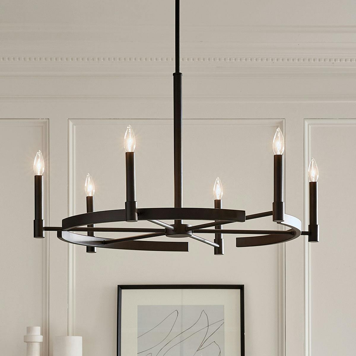 Day time Dining Room image featuring Tolani chandelier 52427BK