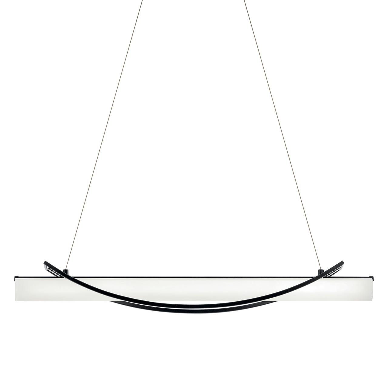 Close up view of the Rowan 36" Linear Pendant Matte Black on a white background