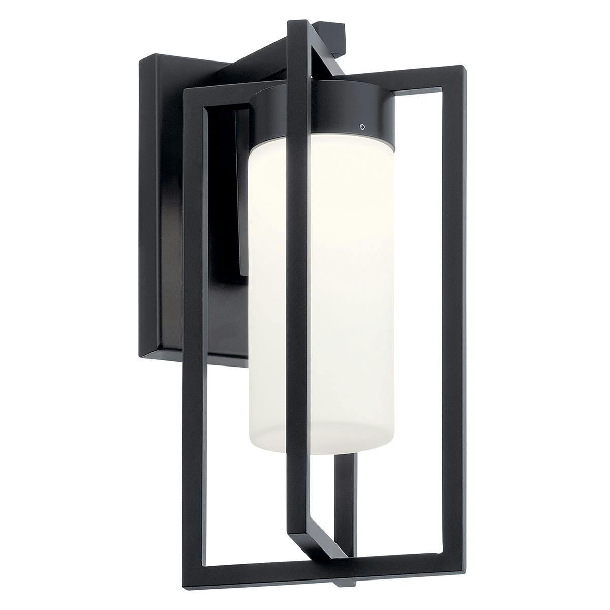 Drega 14" 1 LED Wall Light Glass Black on a white background