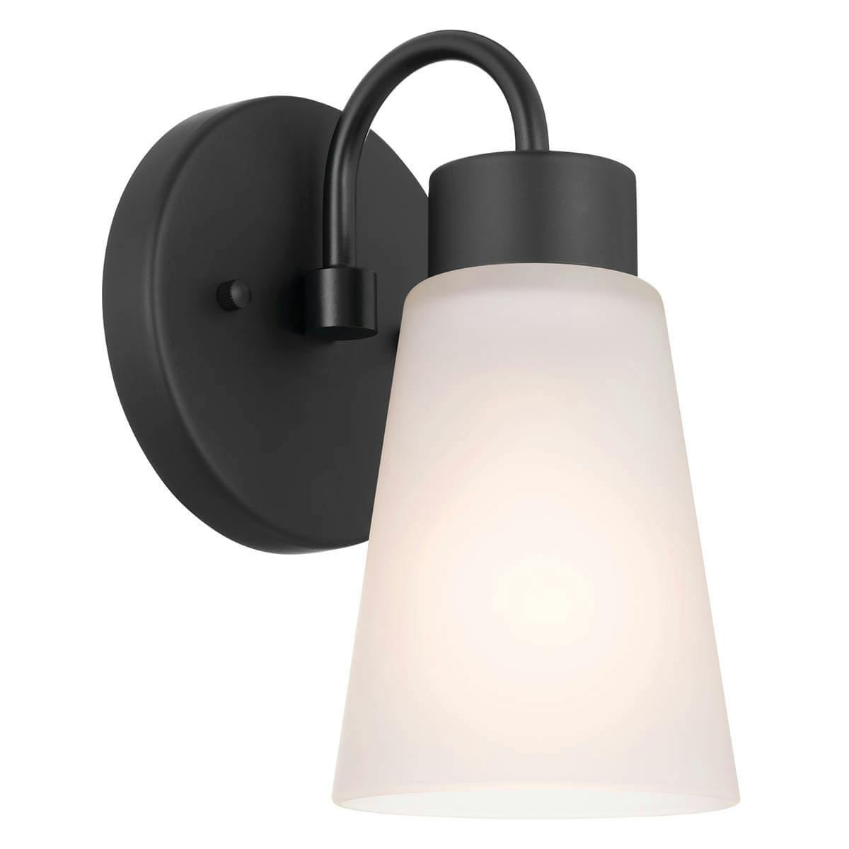 Erma 4.25" 1 Light Wall Sconce Black on a white background