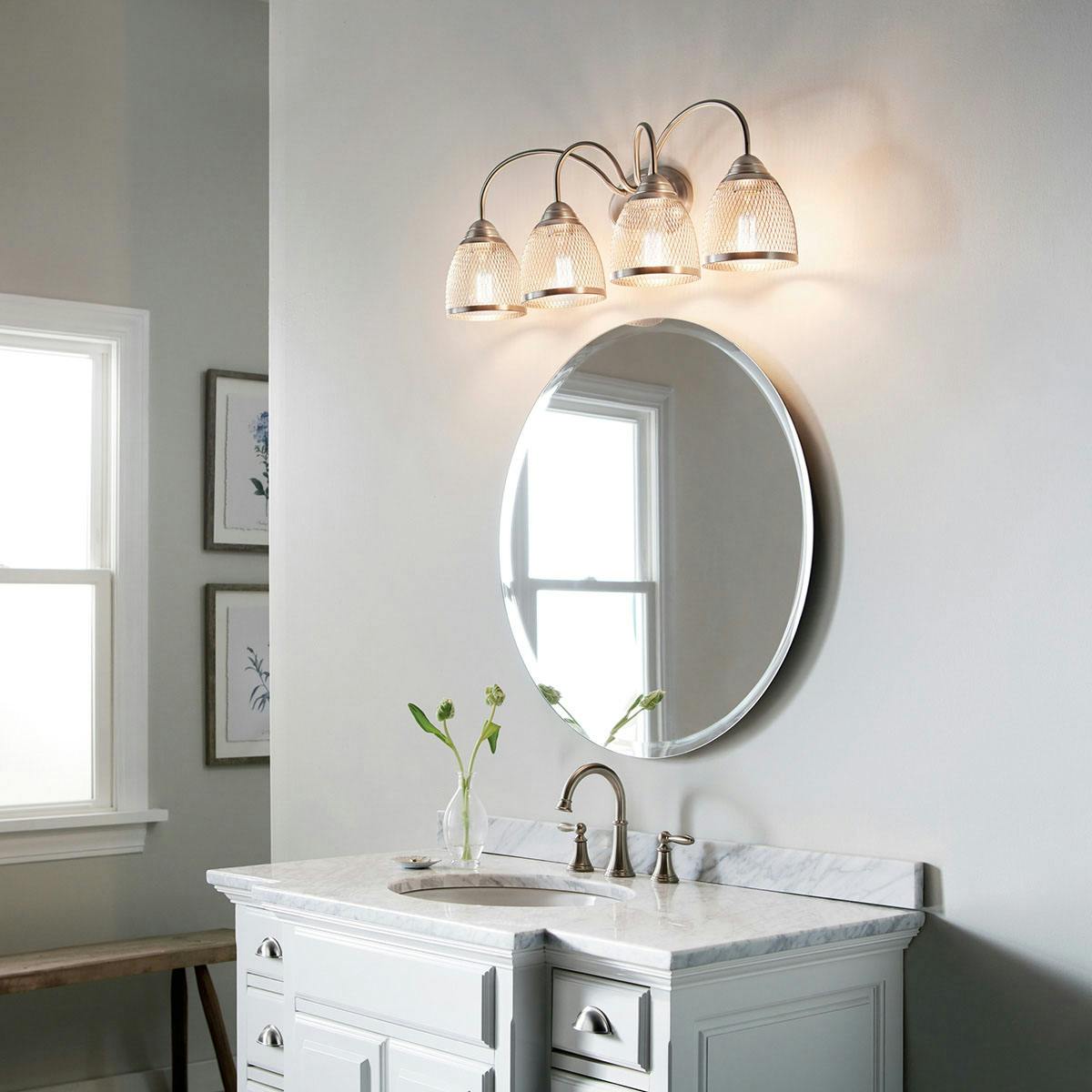 Daytime Bathroom featuring Voclain vanity light 55044NI
