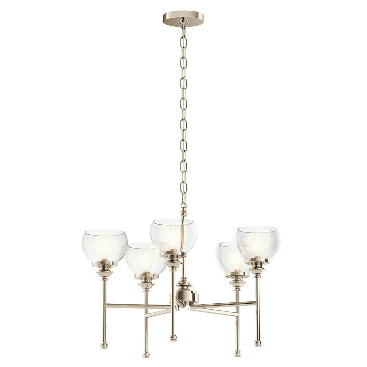 Lecelles 5 Light Chandlier Polished Nickel on a white background