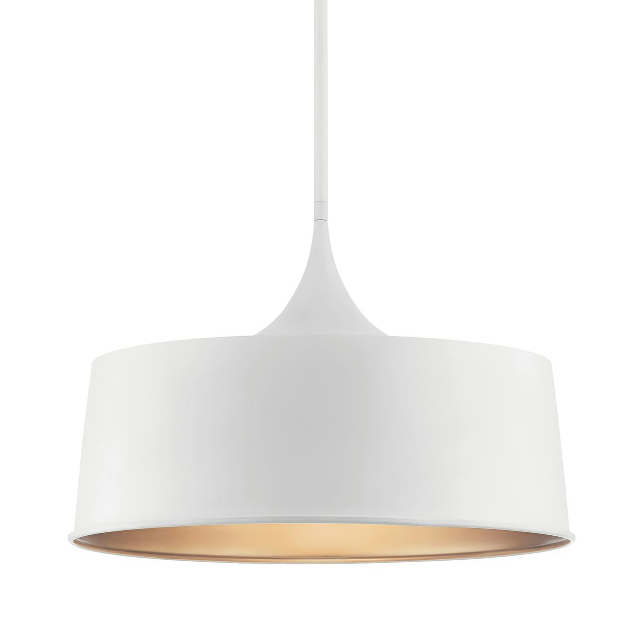 Elias 15.25" Convertible Pendant White without the canopy on a white background
