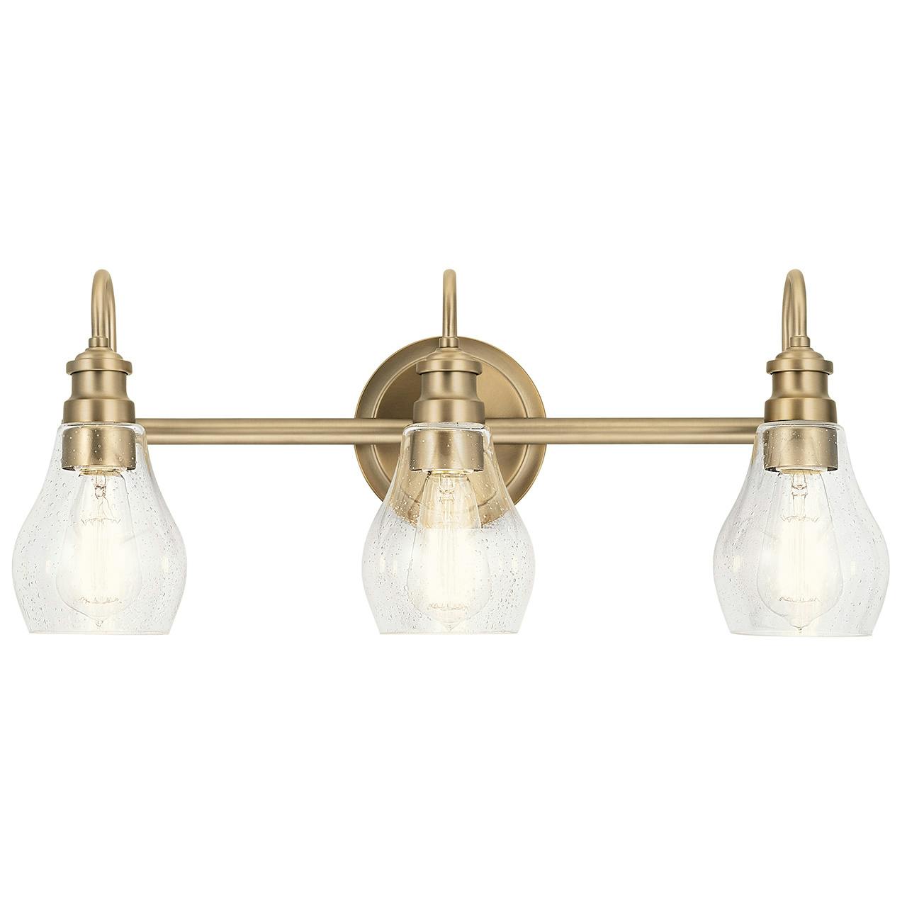The Greenbrier 3 Light Vanity Light Bronze facing down on a white background