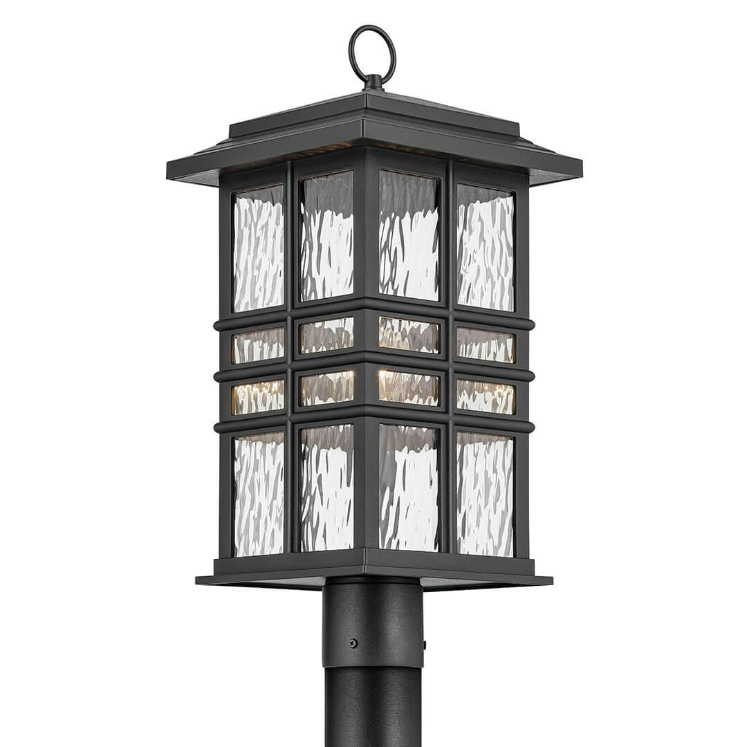 The Beacon Square 20.75" 1-Light Outdoor Post Light in Textured Black on a white background